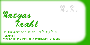 matyas krahl business card